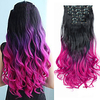 Long Wavy Hairstyles Synthetic Ombre Clip In Hair Extension Heat Resistant Fake Hairpieces Blond Brown miniinthebox