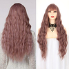 Long Wavy Wig with Bangs Medium Brown Ombre Blonde Wig Natural Curly Hair Synthetic Heat Resistant Fiber Wig for Women Daily Cosplay Party miniinthebox
