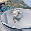 longrui cross-border hot sale european and american retro butterfly diamond large pearl ring fashion light luxury pearl ring miniinthebox