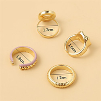 longrui cross-border new fashion trend crystal broken gold ring simple four-piece combination ring miniinthebox