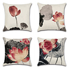 Lotus Double Side Cushion Cover 4PC Soft Decorative Square Throw Pillow Cover Cushion Case Pillowcase for Bedroom Livingroom Superior Quality Machine Washable Indoor Cushion for Sofa Couch Bed Chair miniinthebox