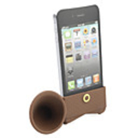 Loudspeaker Horn Stand Holder for iphone 4(brown)