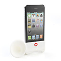 Loudspeaker Horn Stand Holder for iphone 4(white)