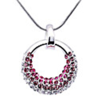 Love Circle Crystal And Zircon Necklace