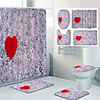Love Crystal Beads Pattern PrintingBathroom Shower Curtain Leisure Toilet Four-Piece Design