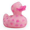 Love Heart Pattern Pink Mini Rubber Duck