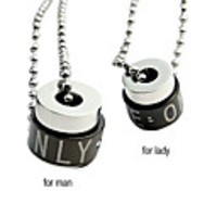 Love Only Rotatable Titanium Steel Couples Necklace