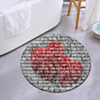 Love Pattern Round Mat Carpet Door Mat Bedroom Living Room Carpet Study Room Carpet Kitchen Bathroom Anti-slip Mat