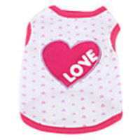 Love Pattern Style Cotton Vest for Dogs (XS,  M,  Red)