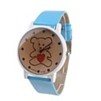 Lovely Bear Girl Women Watch Azure Watchband A139