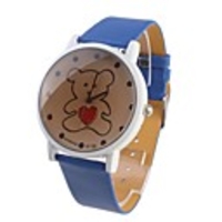 Lovely Bear Girl Women Watch Deep Blue Watchband A139