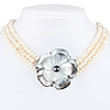 Lovely Cowry Two-Layer Flower Pendant for Women (White)