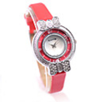 Lovely Girl Japanese Movement White Band Wrist Watch