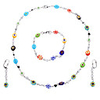 Lovely Multi-color Flower Pattern Oval Shape Jewelry Set