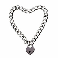 lover heart padlock necklace metal padlock collar choker for men women with lock and key