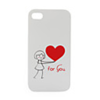 Lovers Heart Classy Case for iphone4(White)