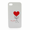 Lovers Heart Classy Case for iphone4(White)