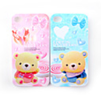 Lovers Little Dogs Protective PVC Cases For iPhone 4