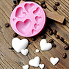 Loving Heart Shape Silicone Fondant Mold DIY Colorful Sweet Heart Chocolate Candy Paste Cake Decorating Tool Mold