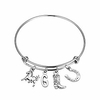 lucky horse charm bracelet gift for women girls 26 initial charm horse bangle bracelet horse lover gifts (g)