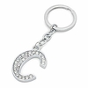 lucky letter(a-z) crystal rhinestone keychain key chain sparkling key ring charm purse pendant handbag bag decoration holiday gift (silver-k)