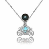luminous hollow pumpkin carriage necklaces amp; pendants for women glowing chain necklace dropshipping gifts (azure)