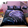 Luminous Jellyfish Print 3-Piece Duvet Cover Set Hotel Bedding Sets Comforter Cover with Soft Lightweight Microfiber For Holiday Decoration(Include 1 Duvet Cover and 1or 2 Pillowcases)