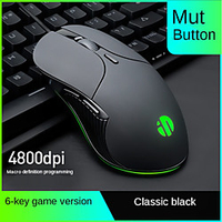 Luminous mouse 6 button 4800DPI adjustment Wired Optical Computer Mice USB Cable Silent Computer gaming mouse for laptop PC miniinthebox