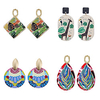 lureme 4 Pairs Acrylic Earrings Tropical Leaf Earrings Boho Statement Earrings for Women Bohemian Jewelry miniinthebox