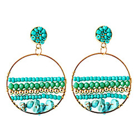 lureme Boho Teardrop Earrings Round Dangle Earrings Gold Hoop Earrings Bohemian Jewelry for Women Girls miniinthebox
