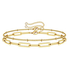 lureme Gold Bracelets for Women Dainty 14K Gold Plated Layered Bracelet Beads Chain Bracelet Ppaperclip Evil Eye Heart Turtle Circles Charms miniinthebox