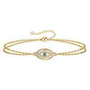 lureme Gold Bracelets for Women Dainty 14K Gold Plated Layered Bracelet Beads Chain Bracelet Ppaperclip Evil Eye Heart Turtle Circles Charms miniinthebox
