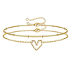 lureme Gold Bracelets for Women Dainty 14K Gold Plated Layered Bracelet Beads Chain Bracelet Ppaperclip Evil Eye Heart Turtle Circles Charms miniinthebox