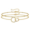 lureme Gold Bracelets for Women Dainty 14K Gold Plated Layered Bracelet Beads Chain Bracelet Ppaperclip Evil Eye Heart Turtle Circles Charms miniinthebox