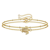 lureme Gold Bracelets for Women Dainty 14K Gold Plated Layered Bracelet Beads Chain Bracelet Ppaperclip Evil Eye Heart Turtle Circles Charms miniinthebox