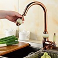 Luxurious Kitchen faucet - Single Handle One Hole Pull-out / ­Pull-down / Tall / ­High Arc Contemporary Kitchen Taps / Brass