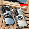 Luxury Car Holder Ring Case For Huawei P40 Pro P40 Lite P30 Pro P20 Pro P Smart 2019 Mate 30 Pro Honor 20 Pro Mate 20 Pro Honor 10 Lite Clear Transparent PC Back Cover Soft Silicone Bumper Case