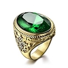 luxury engraved 316 stainless steel male rings with green cz cubic zirconia jewelry accessories
