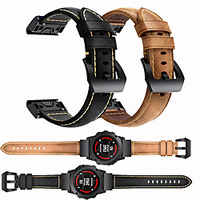Luxury Leather Watch Band For Garmin Fenix 6X Pro / Fenix 5X Plus / Fenix 3 HR / Fenix 3 Sapphire / D2 Bravo Quick Release Easy fit Bracelet Wrist Strap Wristband