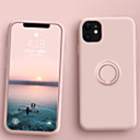 Luxury Liquid Silicone Case for Huawei P30 P20 Mate20 Mate30 Pro Mate20 X Metal Ring Holder for Phone