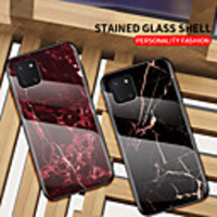 Luxury Marble Tempered Glass Case For Samsung Galaxy A51 A81 A71 A91 A41 A21 A11 A01 A70e A90 5G A80 Shockproof Back Cover Soft TPU Edge Protection