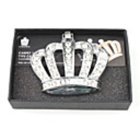 Luxury Silvery Crown Shaped Car Stiker with Crystal Decoration