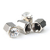 Luxury Tire Valves Caps/Stems with Crystal Decoration (4-Pack)