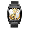 luxury transparent mens automatic steampunk skeleton self winding mechanical leather dress wristwatches