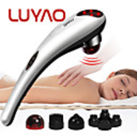 LUYAO 4 In 1 Electric Neck Massager Hammer Massage Back Relax Multifunctional Cervical Vertebra Roller Massage Stick