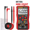 M118A Digital Mini Multimeter Tester Auto Mmultimetro True Rms Tranistor Meter with NCV Data Hold 6000counts Flashlight