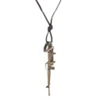 M16 Gun Pattern Cow Leather Necklace