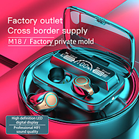 M18 Wireless Earbuds TWS Headphones Bluetooth 5.1 Stereo HIFI LED Power Display for Mobile Phone