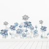 Magic Blue Ink Lotus Bedroom Childrens Room Living Room Background Decoration Removable Stickers miniinthebox