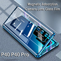 Magnetic Adsorption Tempered Glass Double Sided Case For Huawei P40 / P40 Pro / P40 Lite Coque 360 Protective Cases for Huawei Mate 30 / Mate 30 Pro / Mate 20 / Nova 7i / Nova 6 / P30 / P30Pro miniinthebox